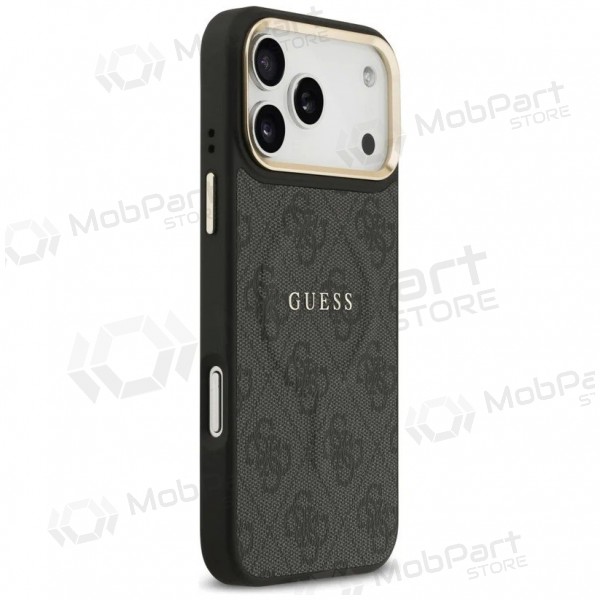 Apple iPhone 17 Pro hülle - Guess PU Leather 4G Gold Frame MagSafe (schwarz)