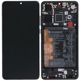 Huawei P30 (new version 2021) Display (Schwarz) (mit Rahmen und Batterie) (service pack) (original)