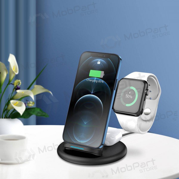Ladegerät kabellos Dux Ducis C7 3in1 Phone, Apple Watch, Airpods 15W (Schwarz)