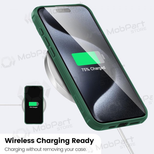 Apple iPhone 15 Plus Handyhülle „Nillkin CamShield Pro“ (Grün)