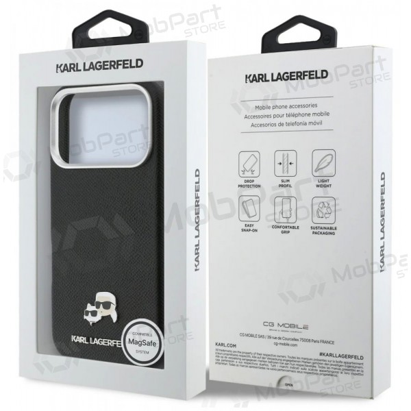 Apple iPhone 17 Pro hülle - Karl Lagerfeld PU Karl and Choupette Heads Pins MagSafe (schwarz)