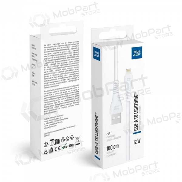 Lightning-Kabel Blue Star PJ-DG5-A USB-A auf Lightning 1 m weiß