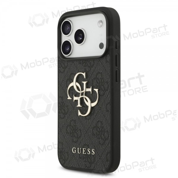 Apple iPhone 17 Pro Hülle - Guess PU 4G Metal Logo Strap (schwarz)