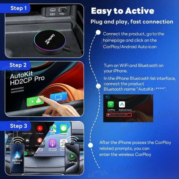 CarPlay Adapter Carlinkit HD2CP Pro kabellos Android Auto schwarz