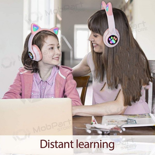 Kabellose Cat Glow On-Ear-Kopfhörer mit Mikrofon USB-C + 3,5 mm