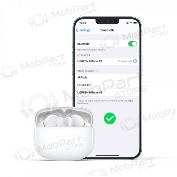 Kabelloss ausinės Ugreen WS106 HiTune T3 Active Noise-Cancelling Earbuds Kabelloss ausinės Ugreen WS106 HiTune T3 Active Noise-Cancelling Earbuds