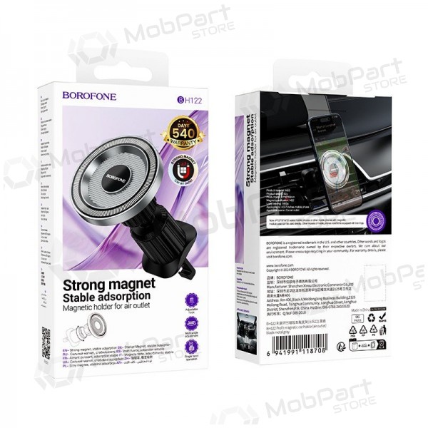 Halterung für Autotelefon Borofone BH122 Magsafe (air vent) Schwarz