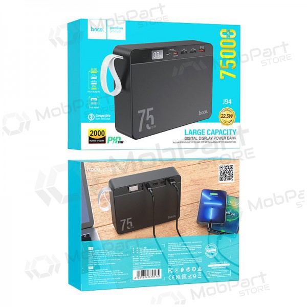 Externe Batterie Power Bank Hoco J94 Overlord 22.5W 75000mAh Schwarz Externe Batterie Power Bank Hoco J94 Overlord 22.5W 75000mAh Schwarz