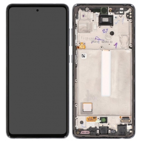 Ekranas Samsung A525/A526 A52 4G/5G 2021 su lietimui jautriu stikliuku und rėmeliu Awesome Black OLED (real size)
