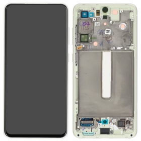 Ekranas Samsung G990 S21 FE 5G su lietimui jautriu stikliuku und rėmeliu Olive original (service pack)