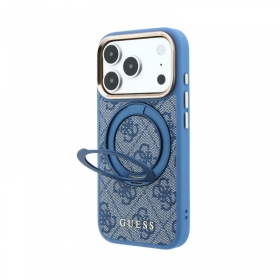 Apple iPhone 18 Pro Hülle - Guess PU 4G Ring Stand MagSafe (blau)