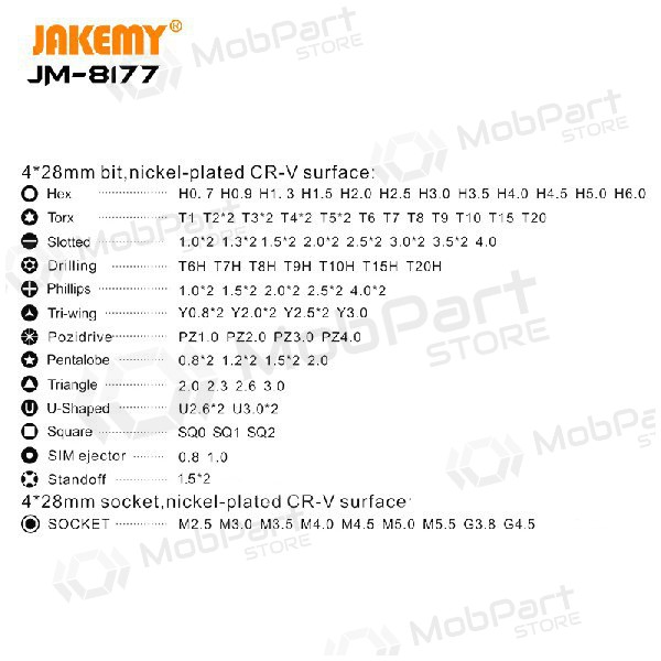 Schraubendreher (106 antgaliai) Jakemy JM-8177