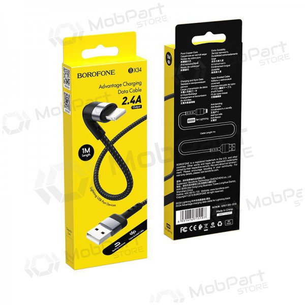 USB Kabel Borofone BX34 Lightning 1.0m (Schwarz)
