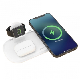 Ladegerät kabellos Devia 3in1 Smart Phone, Apple Watch, Airpods (Weiß)