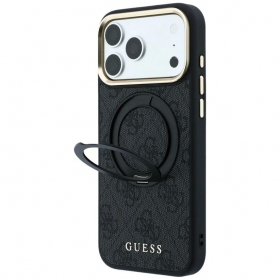 Apple iPhone 18 Pro Hülle - Guess PU 4G Ring Stand MagSafe (blau)