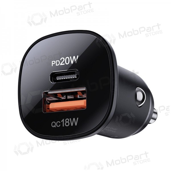 Ladegerät automobilinis Acefast B1 Mini 38W USB-C+USB-A Schwarz