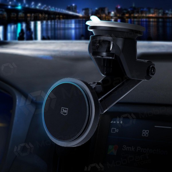 Autohandyhalterung mit kabelloser Ladefunktion 3MK Car MagCharger 15 W am Armaturenbrett.