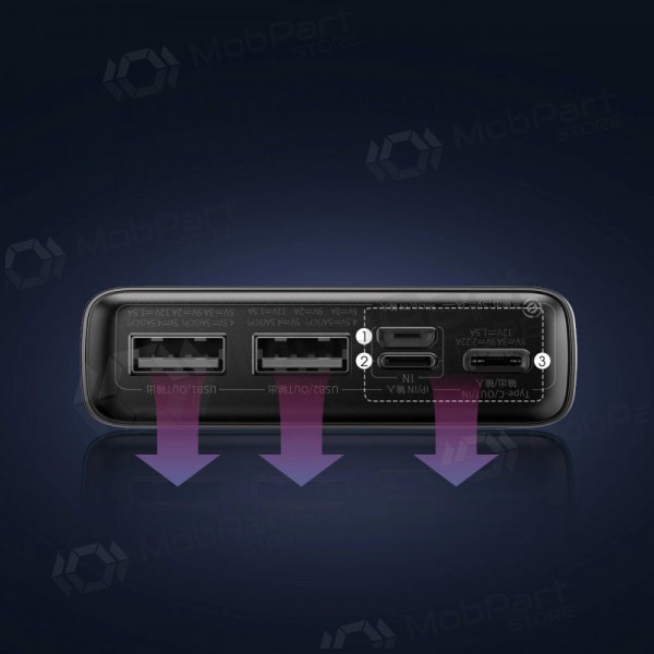 Externe Batterie Power Bank Baseus Adaman 22.5W 20000mAh + Type-C 0.3m Schwarz PPAD070101 Externe Batterie Power Bank Baseus Adaman 22.5W 20000mAh + Type-C 0.3m Schwarz PPAD070101