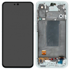 Ekranas Samsung A566 A56 5G su lietimui jautriu stikliuku und rėmeliu Awesome Lightgrey original (service pack)