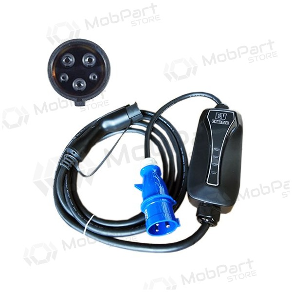 Elektromobilio nešiojamas Ladegerät Type 1 - CEE, 6-32A, 7.2kW, 1-fazė, 5m Elektromobilio nešiojamas Ladegerät Type 1 - CEE, 6-32A, 7.2kW, 1-fazė, 5m