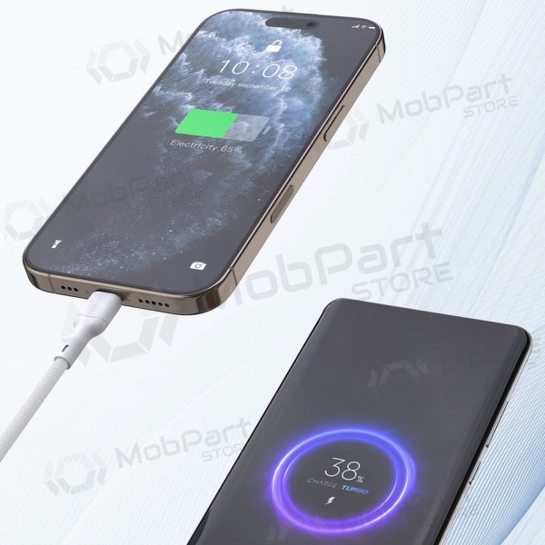 Lightning Kabel Dudao L9X USB-C auf Lightning 2 m 30 W weiß