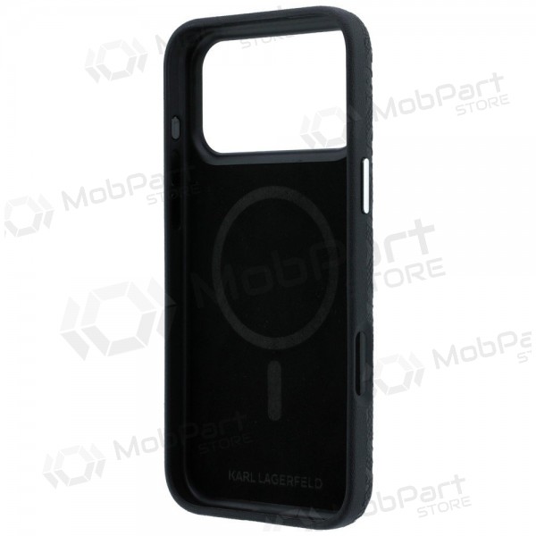 Apple iPhone 18 Pro Max hülle - Karl Lagerfeld PU Grained Allover Semi Wrap MagSafe (schwarz)