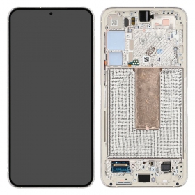 Ekranas Samsung S916 S23+ 5G su lietimui jautriu stikliuku und rėmeliu Cream original (service pack)