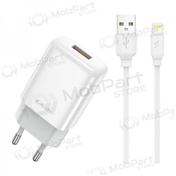 Ladegerät buitinis Jellico EU01 2.4A USB + Lightning Weiß