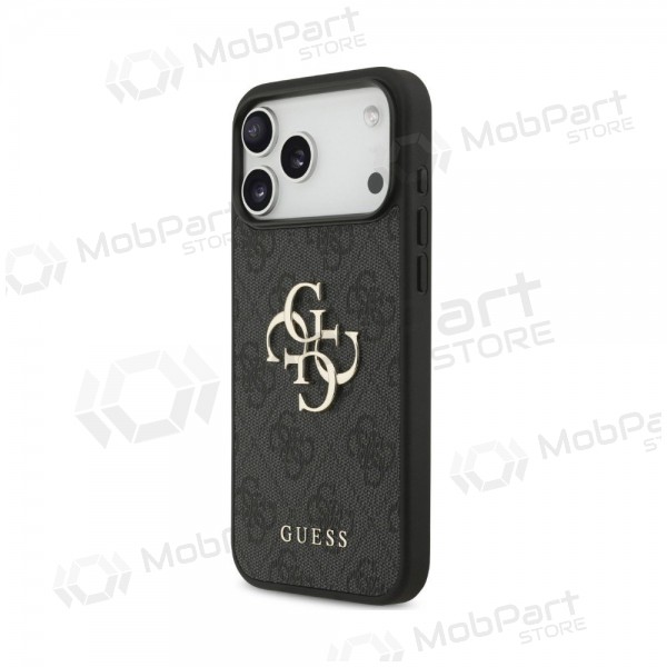 Apple iPhone 18 Pro Hülle - Guess PU 4G Metal Logo (grau)
