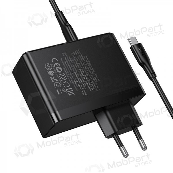 Netzladegerät Hoco N85 100 W 3x USB-C + USB-A mit USB-C Kabel 2 m schwarz