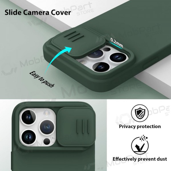 Apple iPhone 15 Pro Handyhülle „Nillkin Silicone“ (Dunkelgrün)