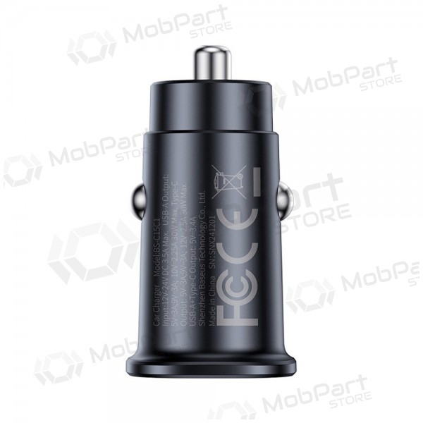 Auto-Ladegerät Baseus GoTrip 2xUSB-C 30W Schwarz C00072300123-01