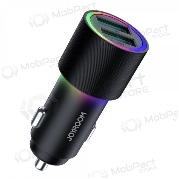 Ladegerät automobilinis Joyroom JR-CL10 LED 2xUSB 24W (Schwarz)
