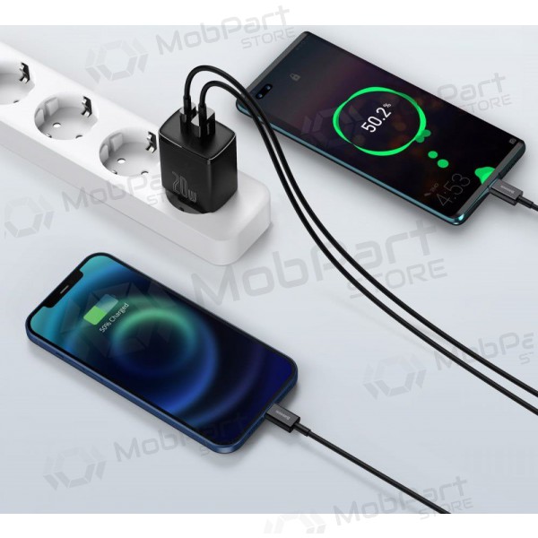 Ladegerät Baseus USB + Type-C 20W CCXJ-B01 (Schwarz)