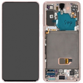 Ekranas Samsung G991 S21 5G su lietimui jautriu stikliuku und rėmeliu Phantom Violet original (service pack)
