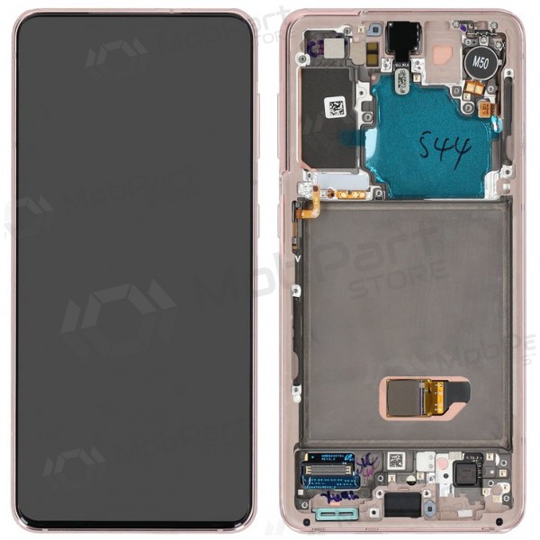 Ekranas Samsung G991 S21 5G su lietimui jautriu stikliuku und rėmeliu Phantom Violet original (service pack)