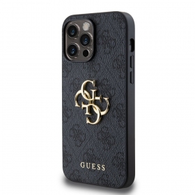 Apple iPhone 14 Pro Max hülle - Guess PU 4G Metal Logo (grau)