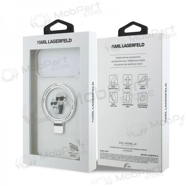 Apple iPhone 17 Pro Max hülle - Karl Lagerfeld Ringstand Karl and Choupette MagSafe (transparent)