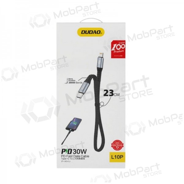 Lightning-Kabel Dudao L10P USB-C auf Lightning 0.23 m 20 W schwarz