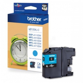Brother LC125XLC (LC125XLC), cyanfarbene Patrone für Tintenstrahldrucker