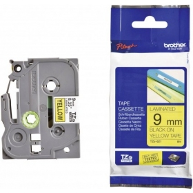 Brother TZe-621 (TZE621) laminierte Etikettenbandkassette P-touch, Schwarz auf Gelb 9mm, 8m