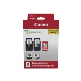Canon CRG PG-560/CL-561 + Photo Paper Value Pack (3713C008) Tintenpatronen-Set, BK/CMY