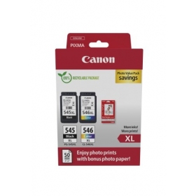 Canon PG-545XL/CL-546XL (8286B011) Foto-Wertpackung Tintenpatronen-Set, BK/CMY