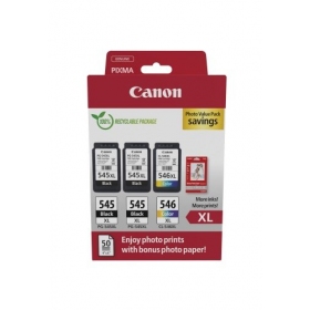 Canon PG-545XL/CL-546XL (8286B015) Foto-Vorteilspack Tintenpatronen-Set, BK/CMY