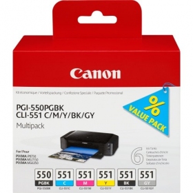 Canon PGI-550/CLI-551 (6496B005) Tintenpatronen-Set, PGBK/C/M/Y/BK/GY
