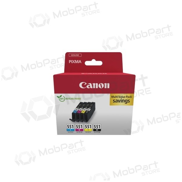 Canon CLI-551 (6509B016) Tintenpatronen-Set, C/M/Y/BK