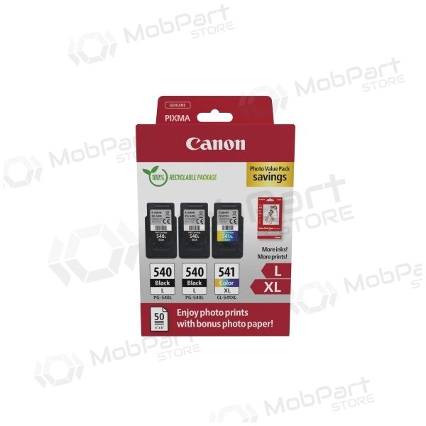 Canon PG-540L/CL-541XL (5224B015) Foto-Wertpaket Tintenpatronen-Set, BK/CMY