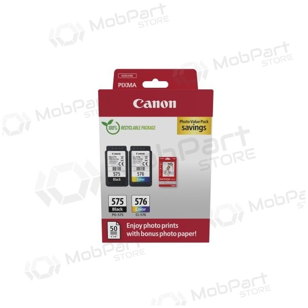 Canon PG-575/CL-576 (5438C004) Foto-Vorteilspack Tintenpatronen-Set, BK/CMY