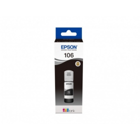 Epson 106 (C13T00R140), Fotoschwarz Tintenflasche für EcoTank Drucker, 70 ml