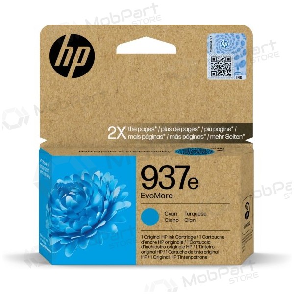 HP 937e EvoMore (4S6W6NE) Tintenpatrone, Cyan